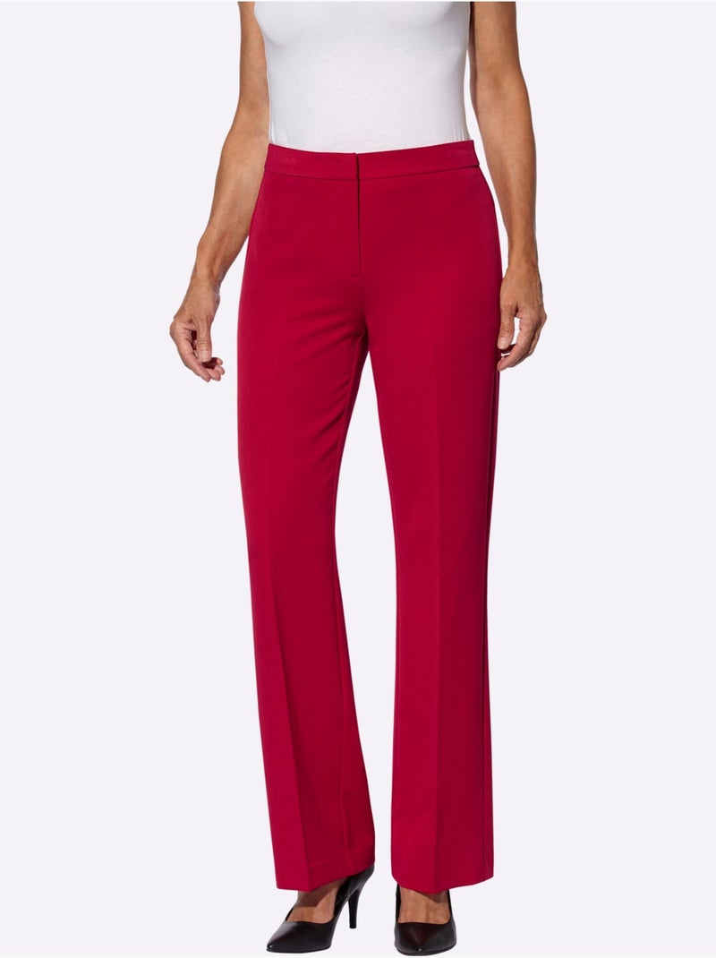 Pantalon Plissé 34% Viscose - Taille Courte - Witt Rouge - Kiabi