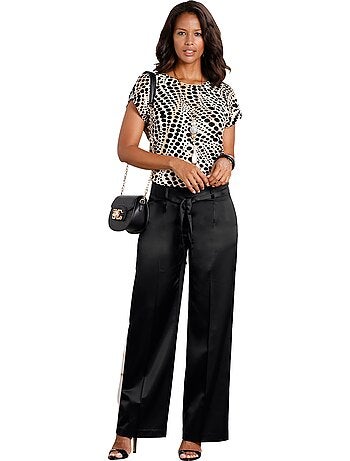 Pantalon Plissé 64% Viscose - Taille Courte - Witt