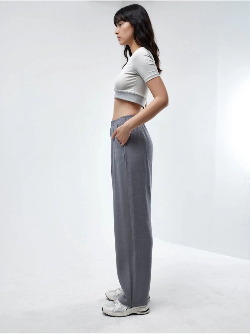 Pantalon plissé à jambes larges busem Gris foncé - Kiabi