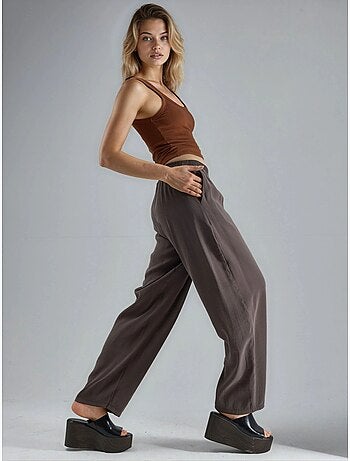 Pantalon plissé à jambes larges busem