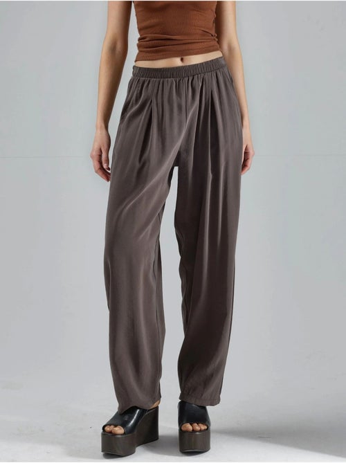 Pantalon plissé à jambes larges busem - Kiabi