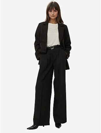 Pantalon plissé à jambes larges