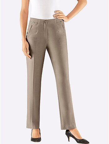 Pantalon Plissé Avec Viscose - Taille Courte - Witt