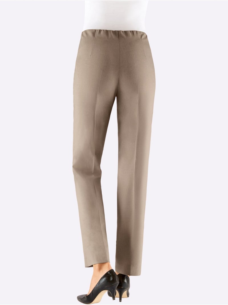Pantalon Plissé Avec Viscose - Taille Courte - Witt Gris taupe - Kiabi