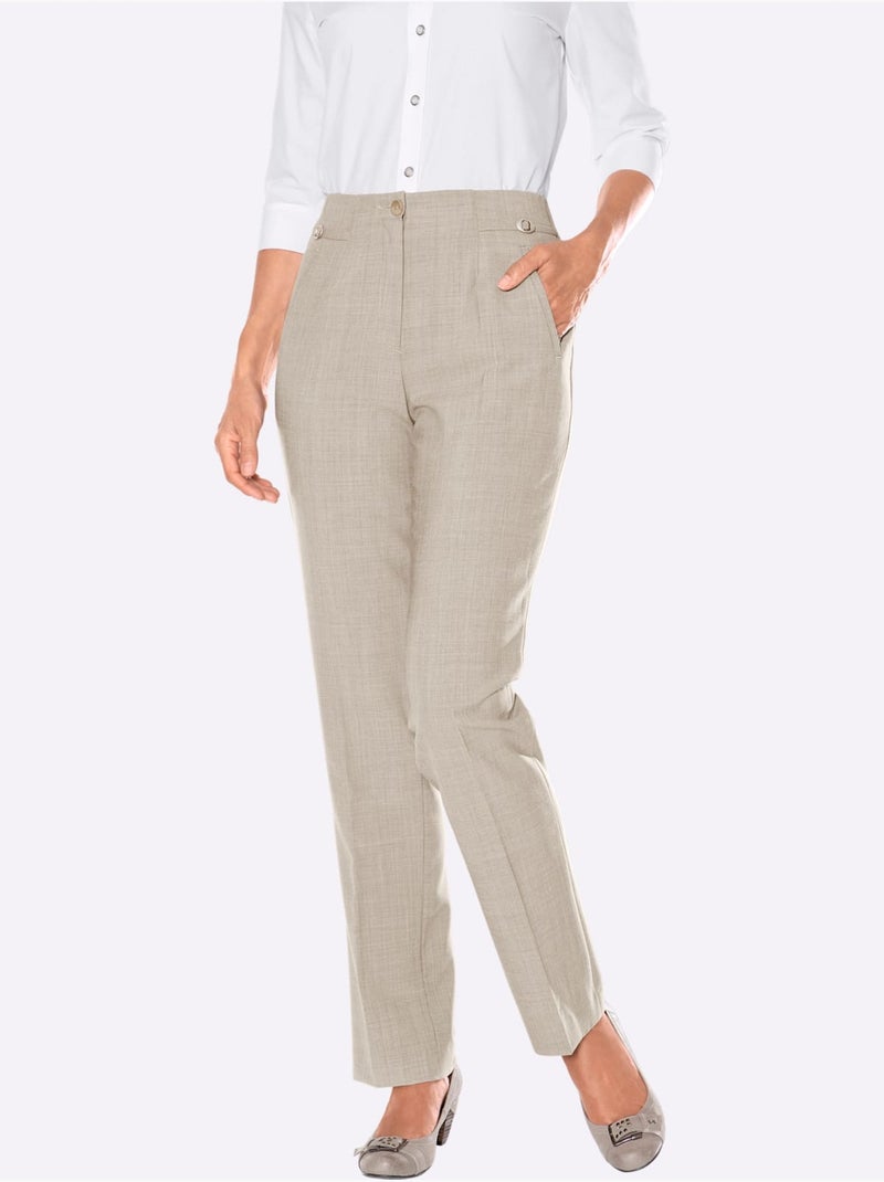 Pantalon plissé avec viscose - taille extra courte - witt Sable - Kiabi