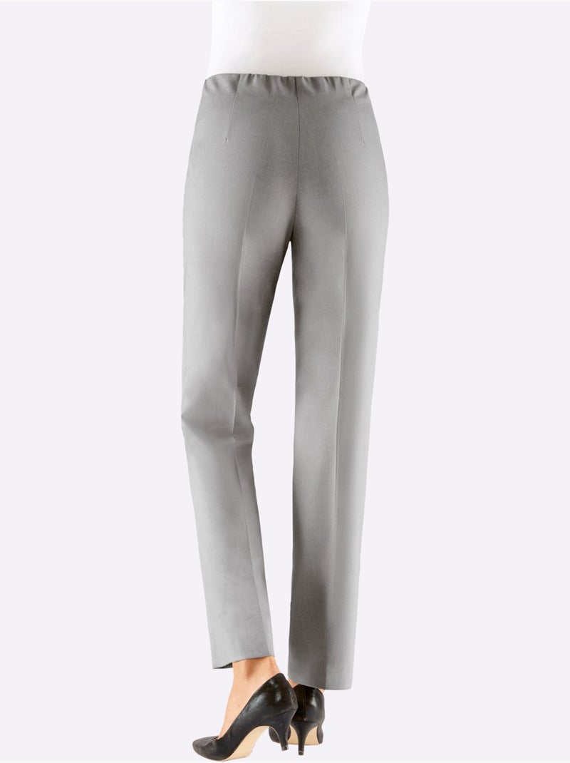 Pantalon Plissé Avec Viscose - Taille Standard - Witt Gris chiné - Kiabi