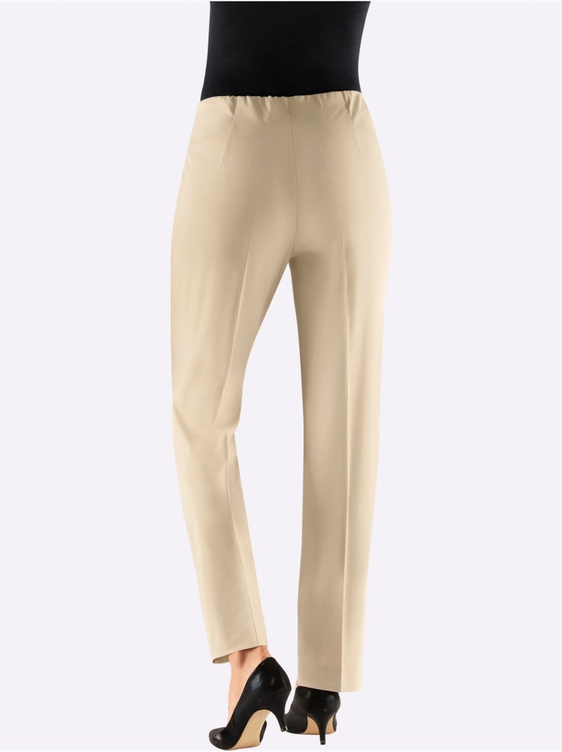 Pantalon Plissé Avec Viscose - Taille Standard - Witt Sable - Kiabi
