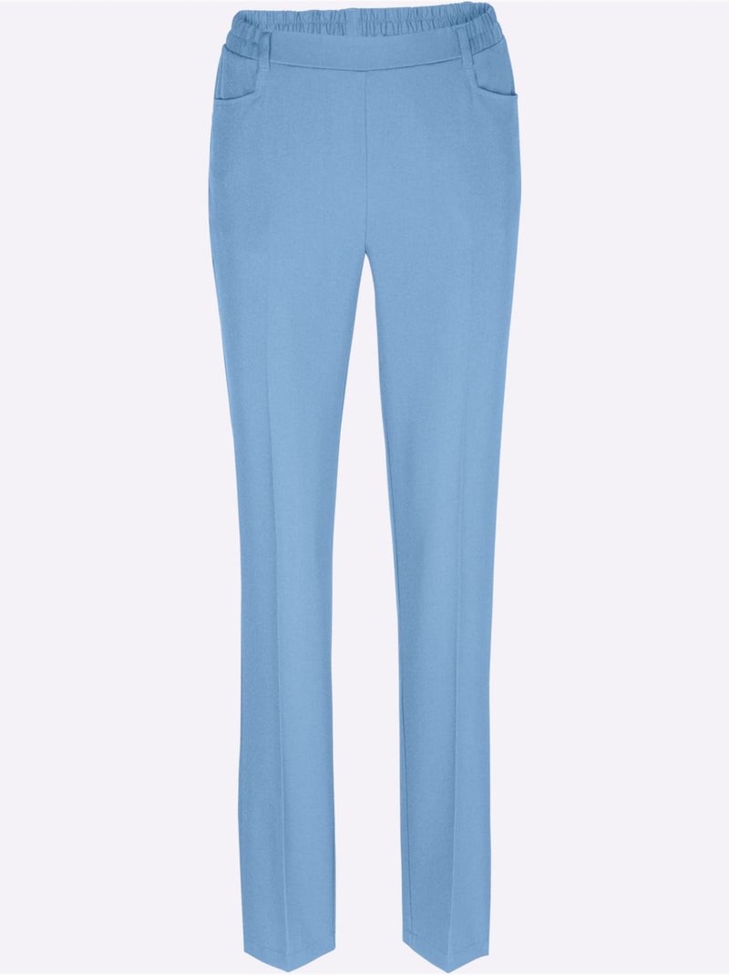 Pantalon Plissé Ceinture élastique Confortable - Taille Courte - Moda Vilona Bleu - Kiabi
