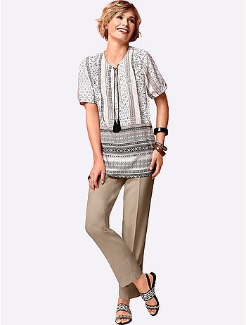 Pantalon Plissé Ceinture élastique Confortable - Taille Courte - Moda Vilona