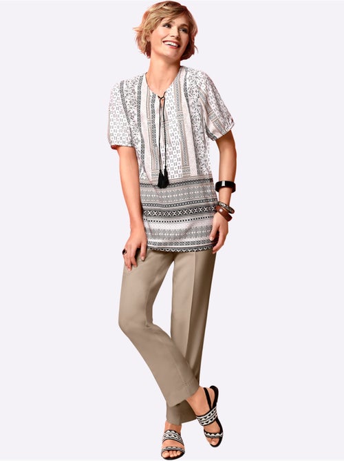 Pantalon Plissé Ceinture élastique Confortable - Taille Courte - Moda Vilona - Kiabi