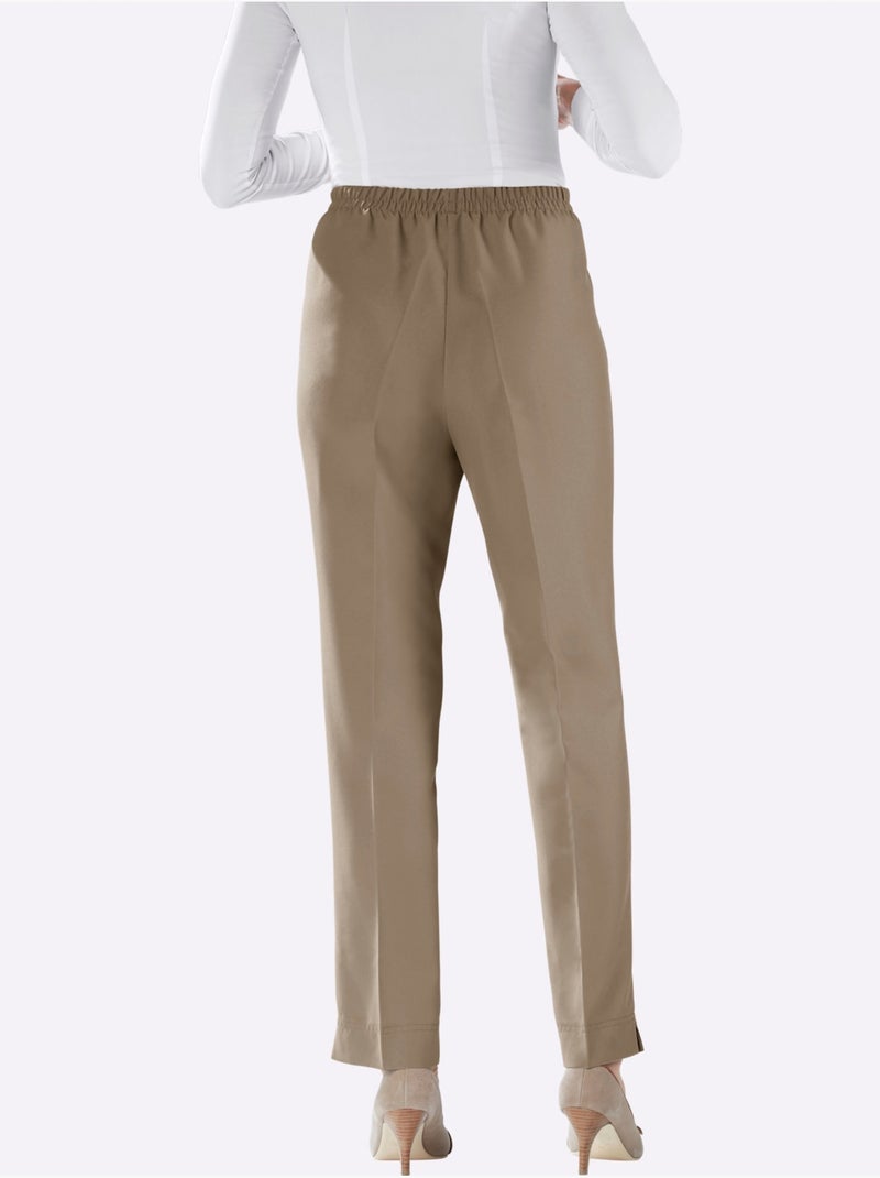 Pantalon Plissé Ceinture élastique Confortable - Taille Courte - Moda Vilona Gris taupe - Kiabi