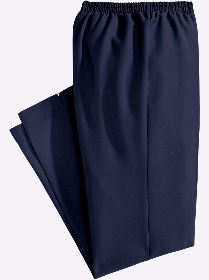 Pantalon Plissé Ceinture élastique Confortable - Taille Standard - Moda Vilona Bleu marine - Kiabi