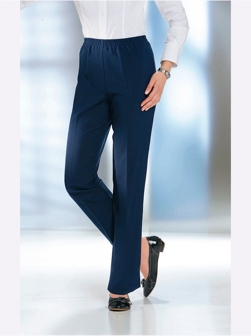 Pantalon Plissé Ceinture élastique Confortable - Taille Standard - Moda Vilona Bleu marine - Kiabi