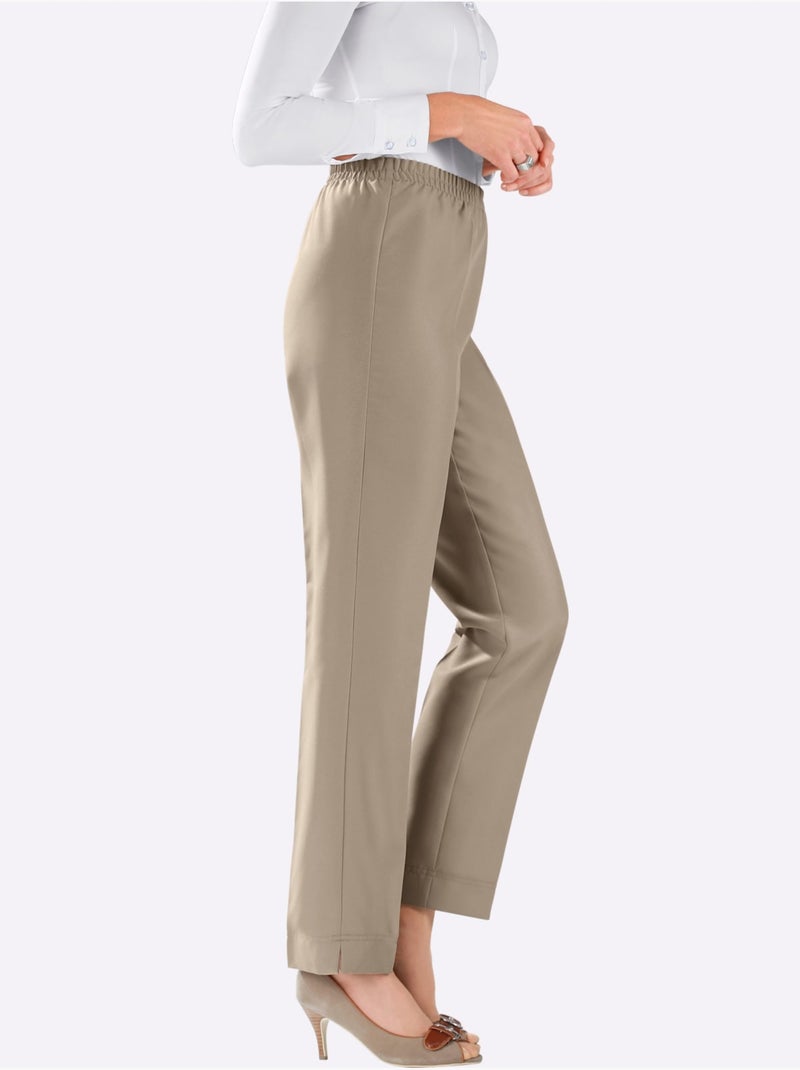 Pantalon Plissé Ceinture élastique Confortable - Taille Standard - Moda Vilona Gris taupe - Kiabi