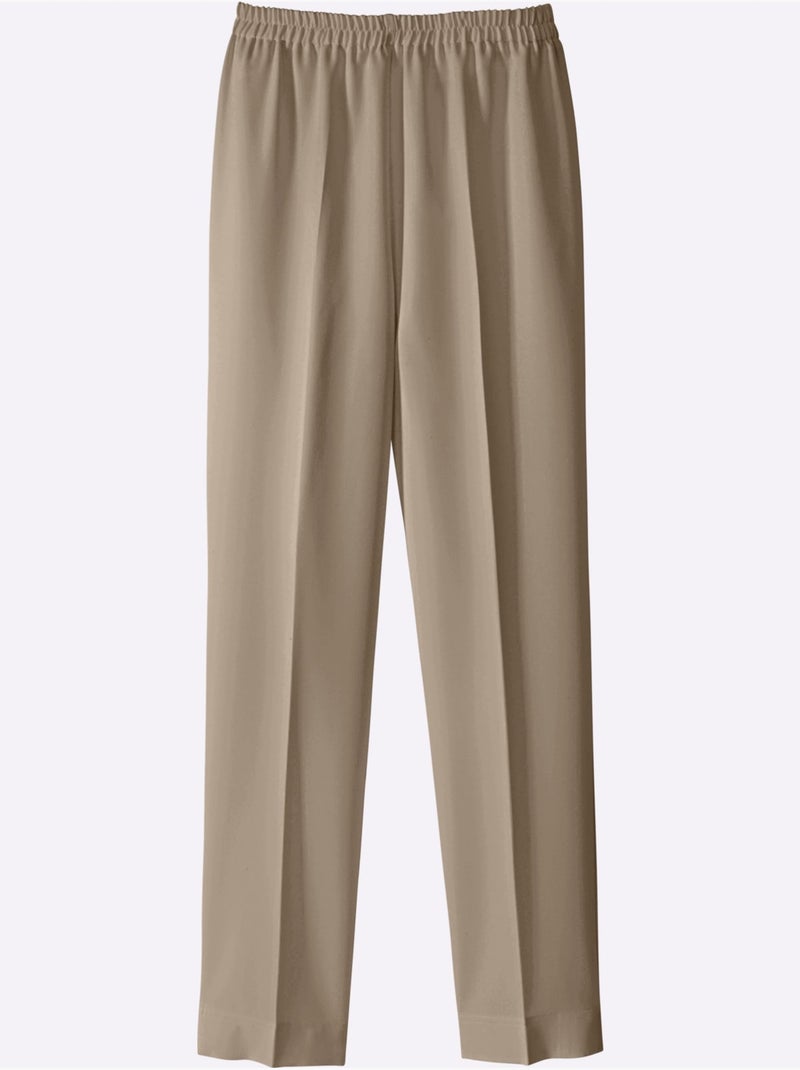 Pantalon Plissé Ceinture élastique Confortable - Taille Standard - Moda Vilona Gris taupe - Kiabi