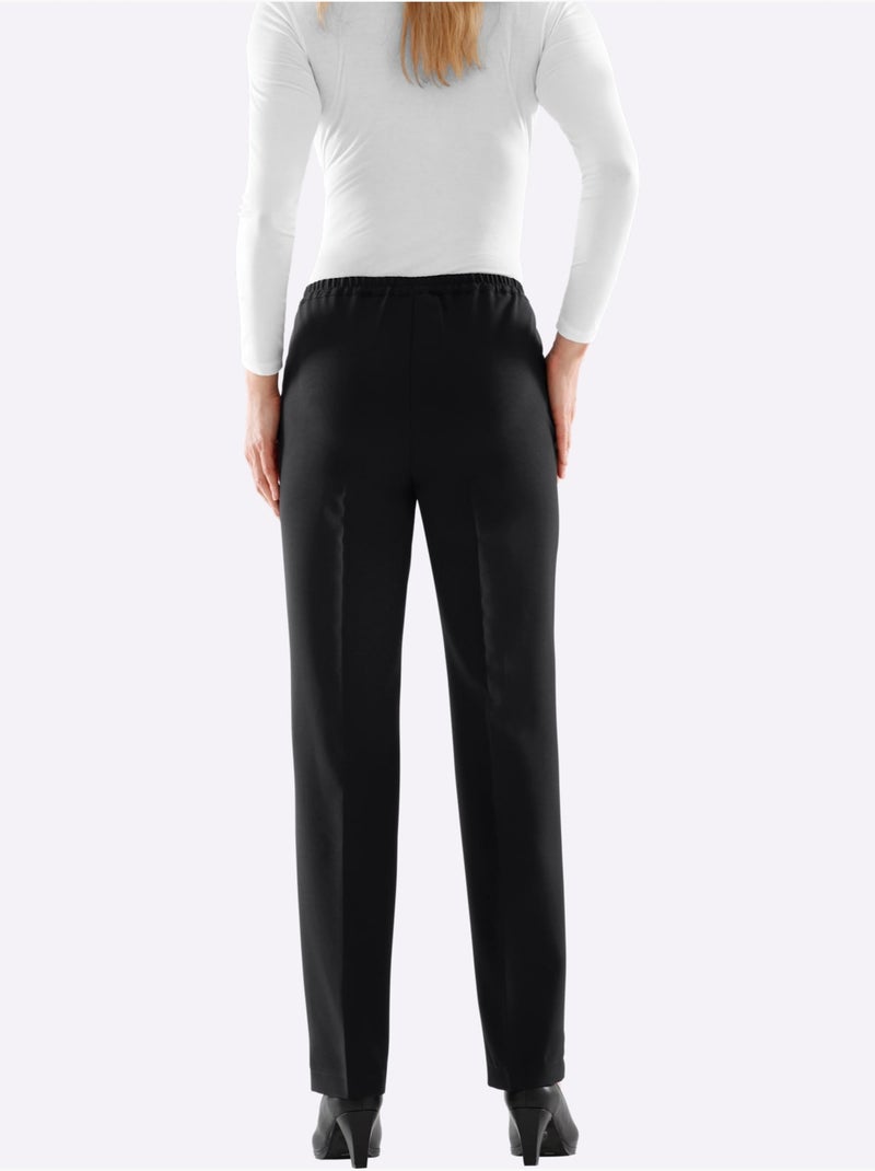 Pantalon Plissé Ceinture élastique Confortable - Taille Standard - Moda Vilona Noir - Kiabi