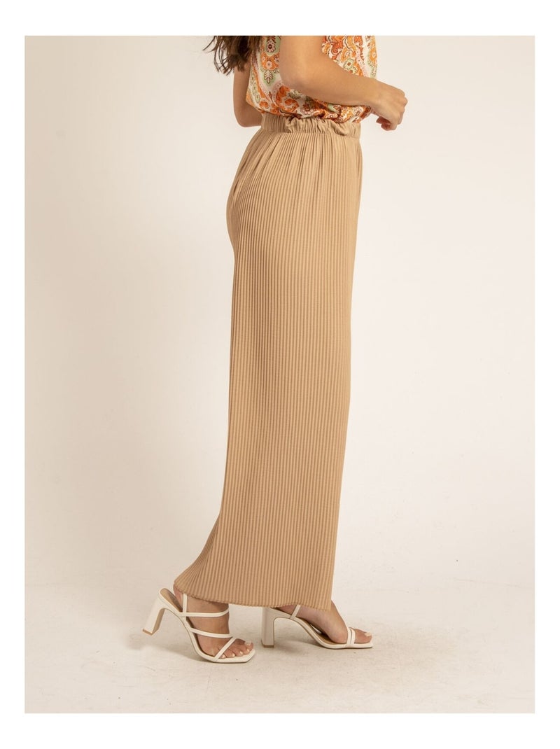 Pantalon plissé ELOU Beige - Kiabi