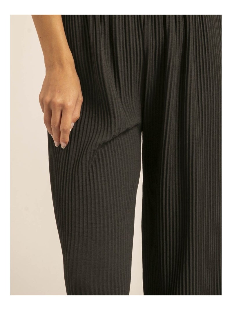 Pantalon plissé ELOU Noir - Kiabi