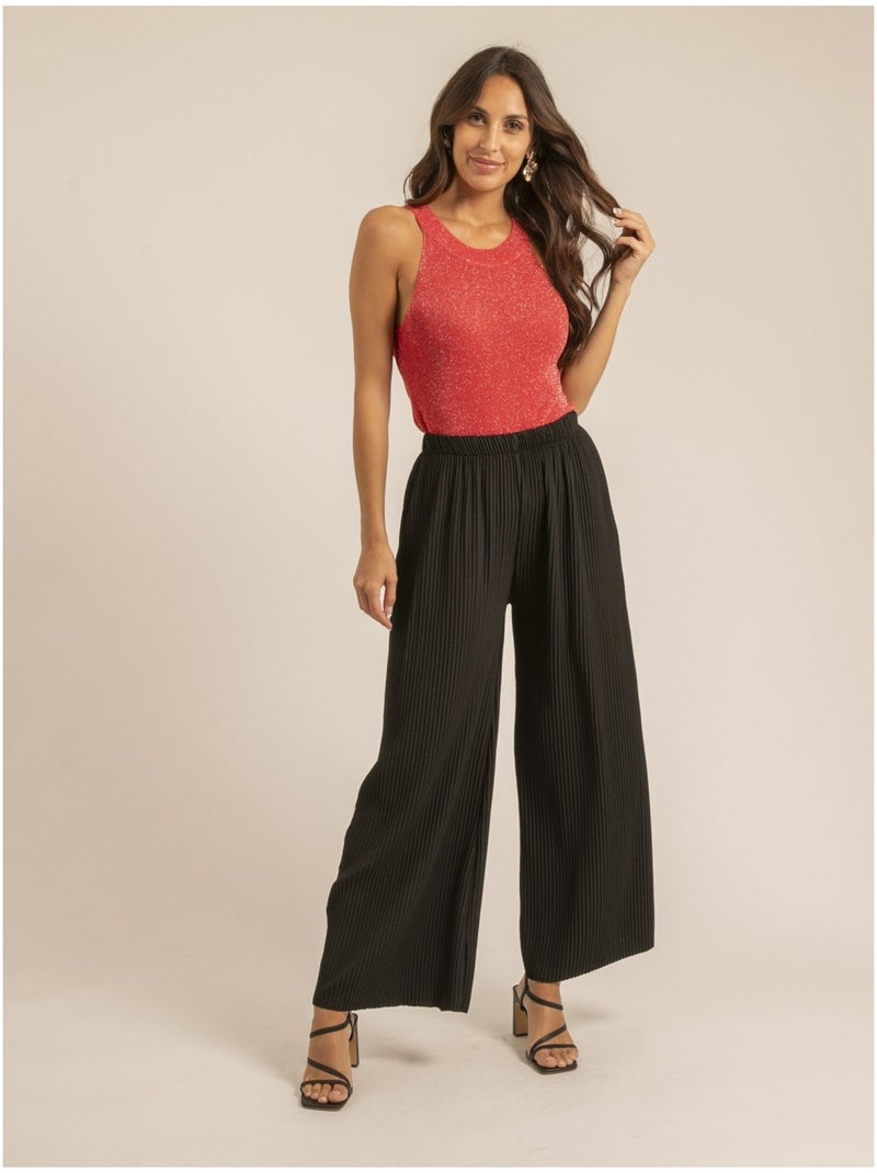 Pantalon plissé ELOU Noir - Kiabi