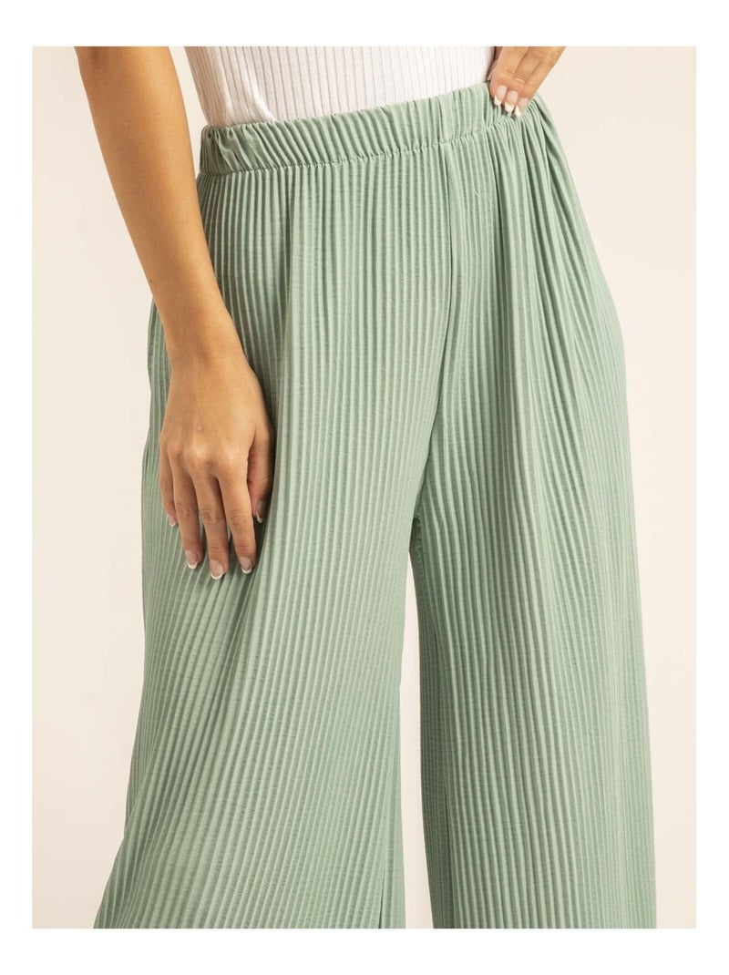 Pantalon plissé ELOU Vert pistache - Kiabi