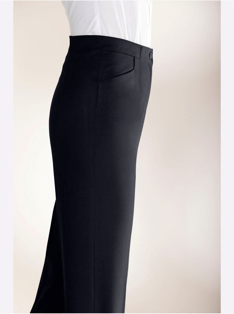 Pantalon Plissé Jambes Affinées - Taille Extra Courte - Witt Noir - Kiabi