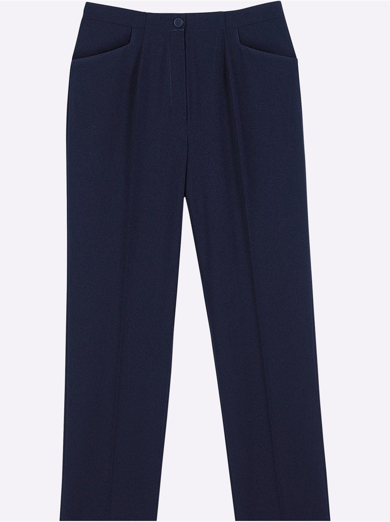 Pantalon Plissé Jambes Affinées - Taille Longue - Witt Bleu marine - Kiabi