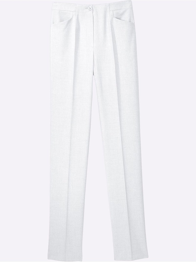 Pantalon Plissé Jambes Affinées - Taille Standard - Witt Blanc - Kiabi