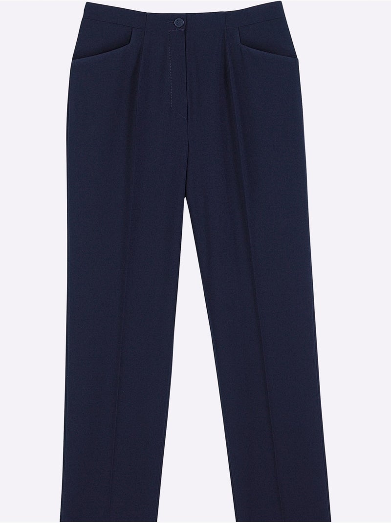 Pantalon Plissé Jambes Affinées - Taille Standard - Witt Bleu marine - Kiabi