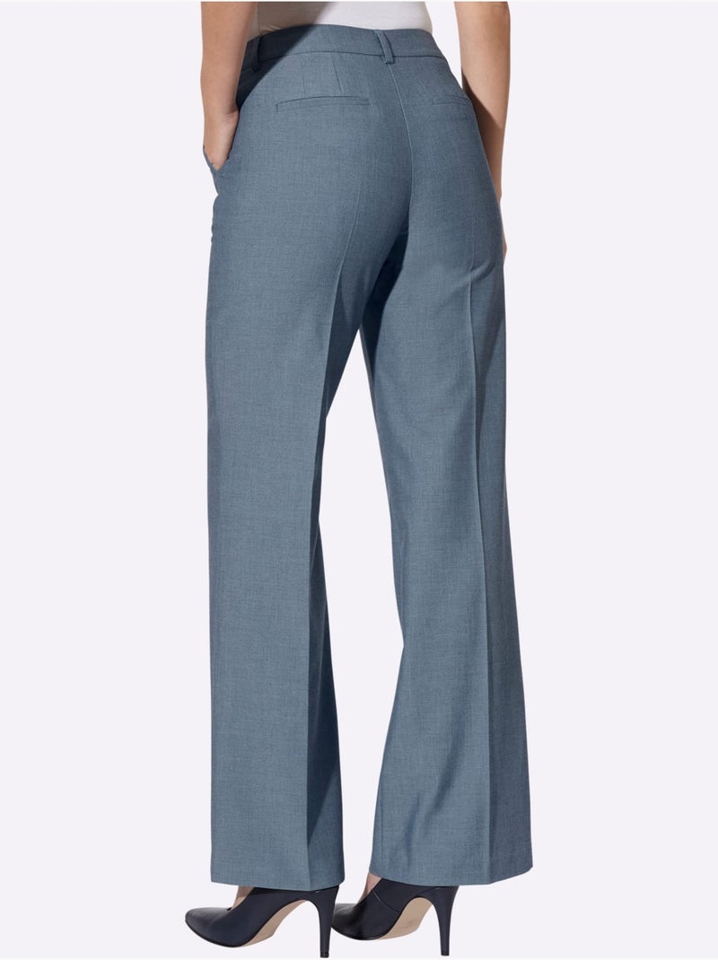 Pantalon plissé plis repassés, effet affinant - taille standard - helline Bleu gris - Kiabi