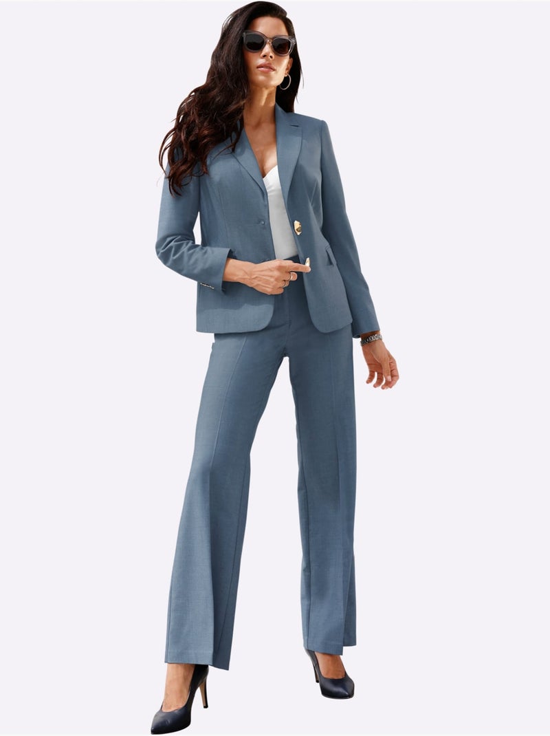 Pantalon plissé plis repassés, effet affinant - taille standard - helline Bleu gris - Kiabi