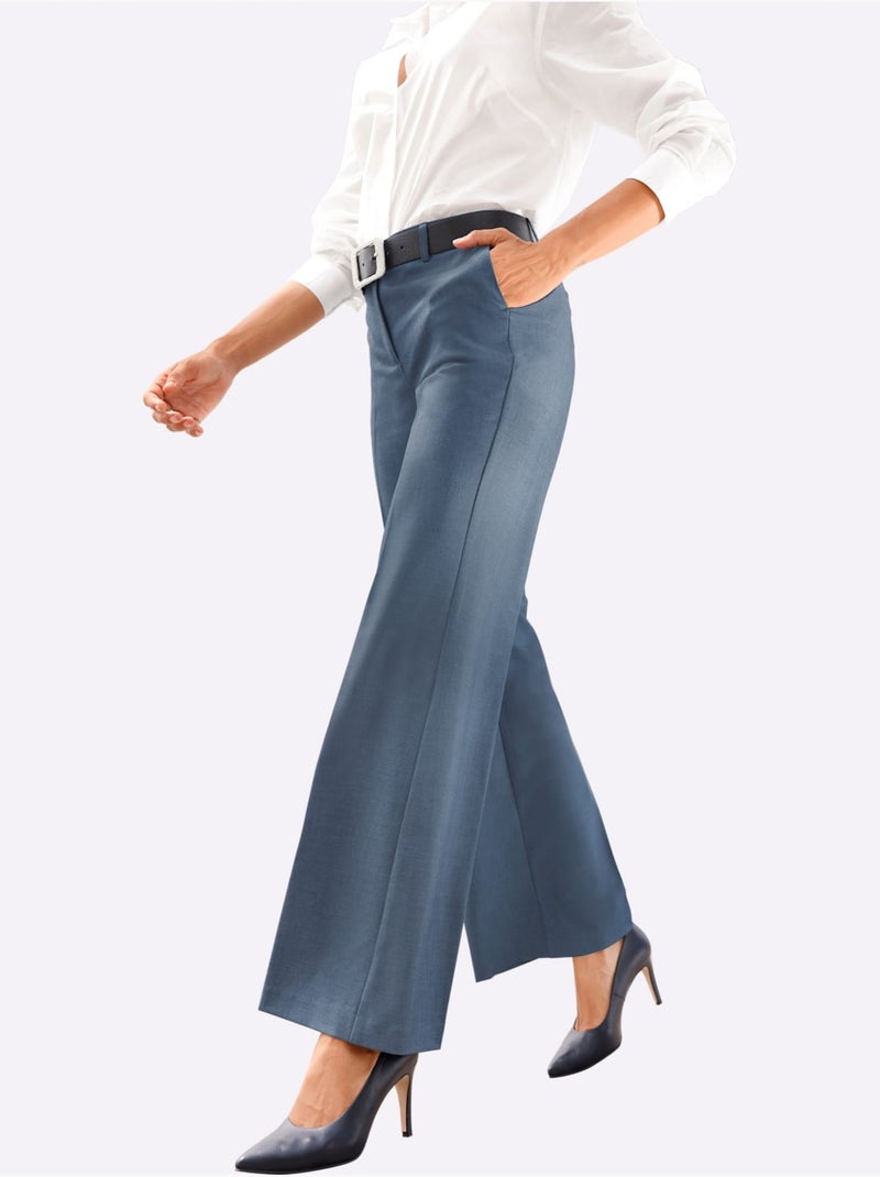 Pantalon plissé plis repassés, effet affinant - taille standard - helline Bleu gris - Kiabi