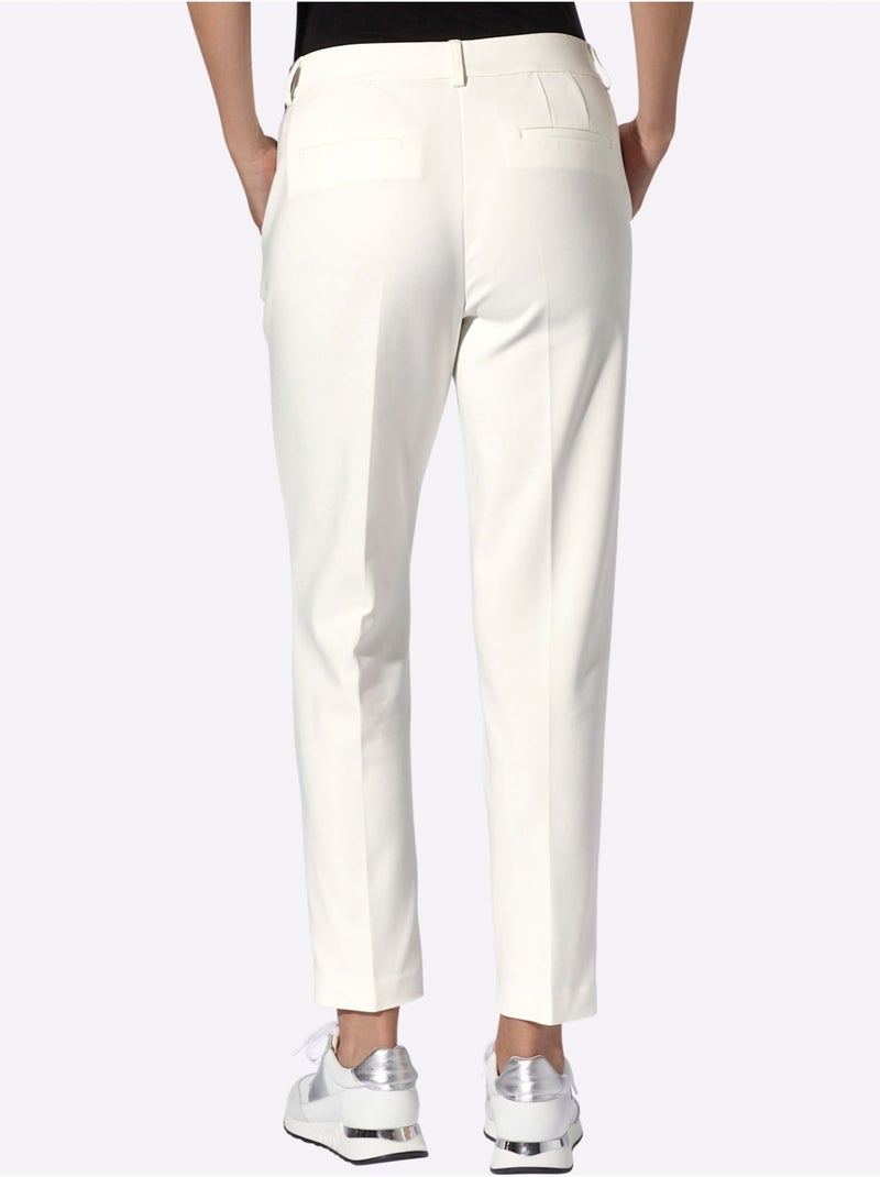 Pantalon Plissé Plis Repassés, Effet Affinant - Taille Standard - Helline Ecru - Kiabi