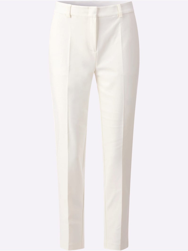 Pantalon Plissé Plis Repassés, Effet Affinant - Taille Standard - Helline Ecru - Kiabi