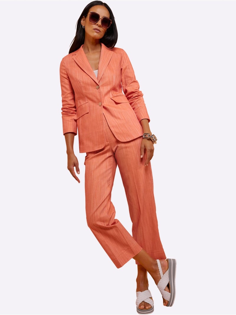 Pantalon Plissé Qualité Denim Teintée - Taille Standard - helline Orange - Kiabi