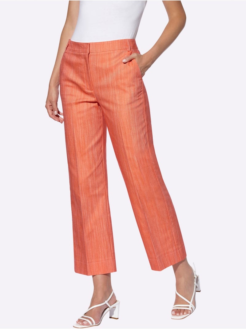 Pantalon Plissé Qualité Denim Teintée - Taille Standard - helline Orange - Kiabi
