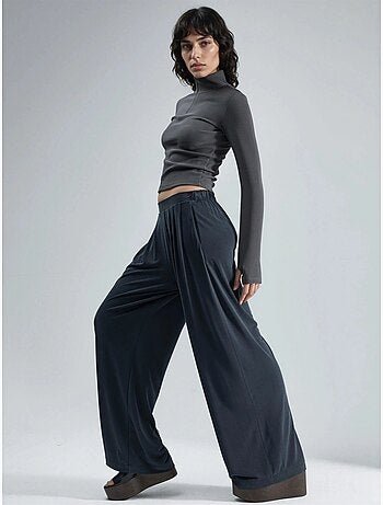 Pantalon plissé taille haute à jambes larges busem
