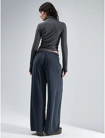 Pantalon plissé taille haute à jambes larges busem