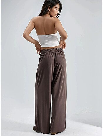 Pantalon plissé taille haute à jambes larges busem