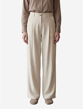 Pantalon plissé taille haute à jambes larges my fashion