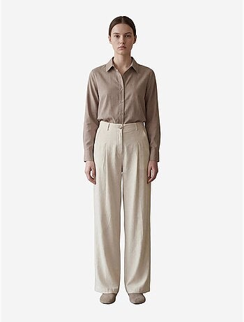Pantalon plissé taille haute à jambes larges my fashion