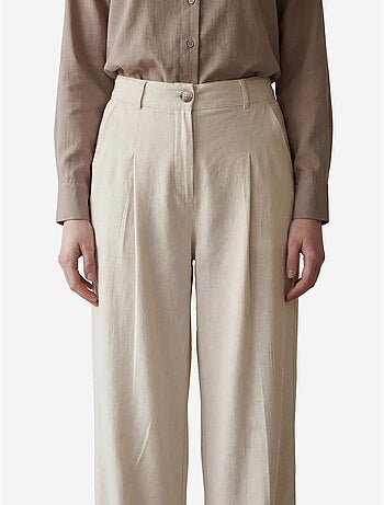 Pantalon plissé taille haute à jambes larges my fashion