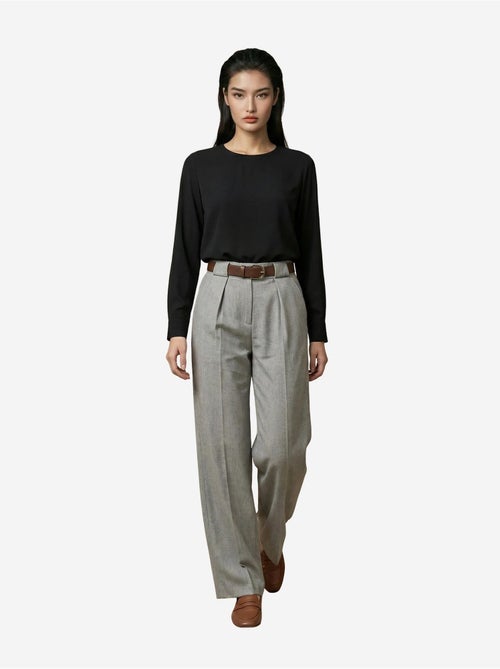 Pantalon plissé taille haute à jambes larges my fashion - Kiabi Pantalon plissé taille haute à jambes larges my fashion - Kiabi