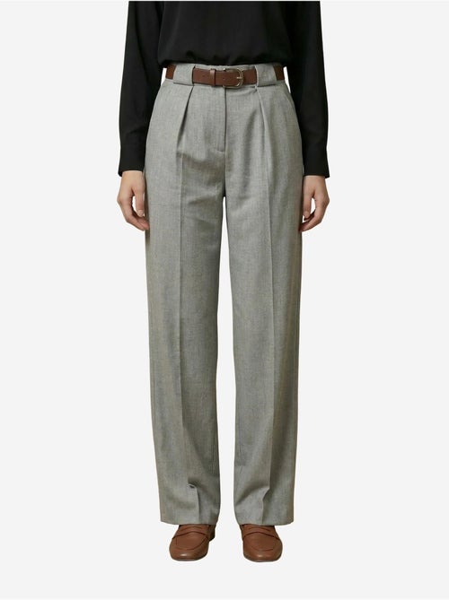 Pantalon plissé taille haute à jambes larges my fashion - Kiabi Pantalon plissé taille haute à jambes larges my fashion - Kiabi