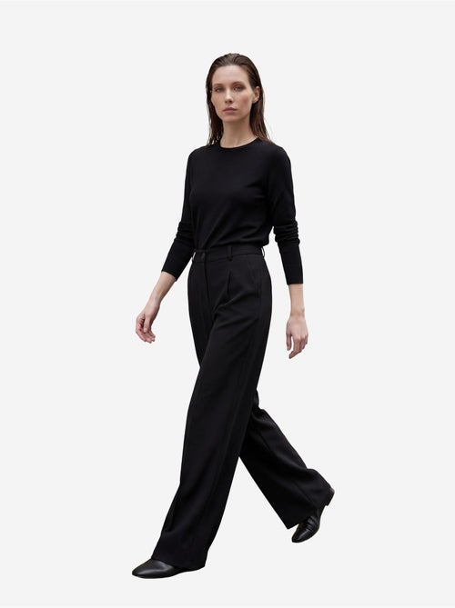 Pantalon plissé taille haute à jambes larges my fashion - Kiabi Pantalon plissé taille haute à jambes larges my fashion - Kiabi