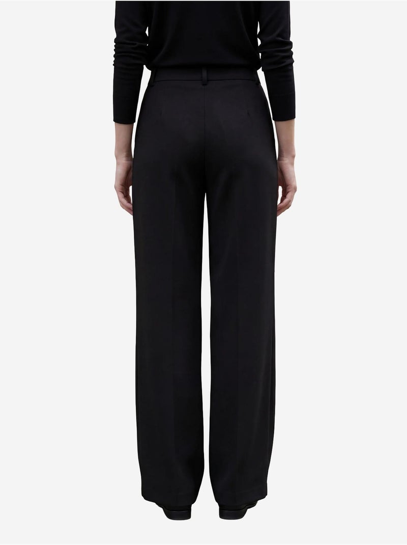 Pantalon plissé taille haute à jambes larges my fashion Noir - Kiabi