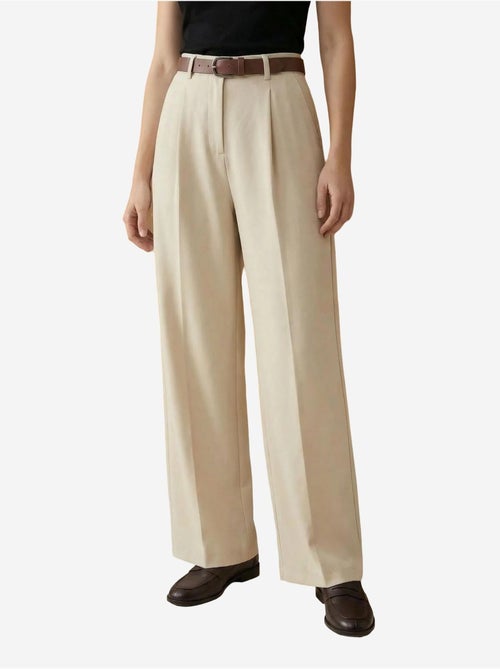 Pantalon plissé taille haute à jambes larges my fashion - Kiabi Pantalon plissé taille haute à jambes larges my fashion - Kiabi