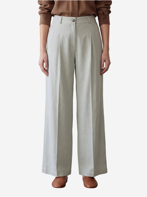 Pantalon plissé taille haute à jambes larges my fashion - Kiabi
