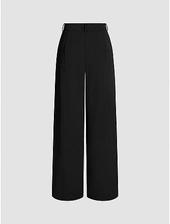 Pantalon plissé taille haute à jambes larges