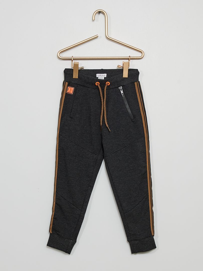 Pantalon poches zippées anthracite - Kiabi