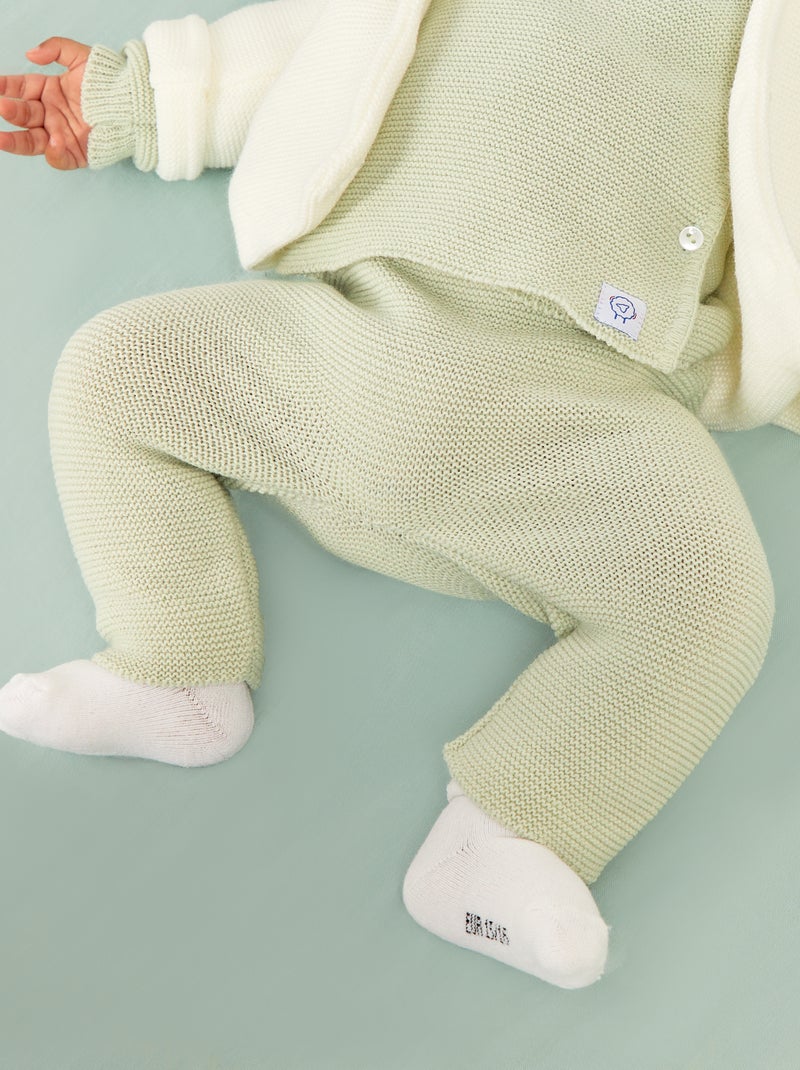 Pantalon point mousse 'La Manufacture de Layette' - Made in France Vert - Kiabi